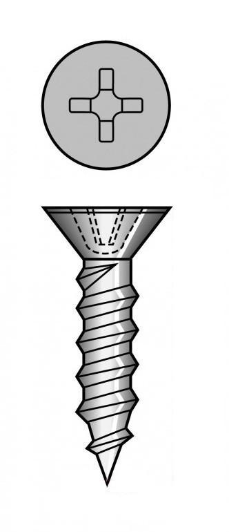 Set van 8 verzonken metalen schroeven (voor kastscharnier m, Doe-het-zelf en Verbouw, Gereedschap | Handgereedschap, Nieuw, Ophalen of Verzenden