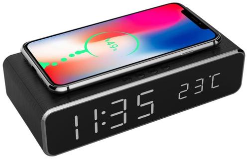 Wekker klok + draadloze oplader draadloos QI snellader lader, Telecommunicatie, Mobiele telefoons | Telefoon-opladers, Nieuw, Verzenden