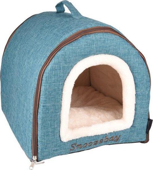 Slaapplaats Snoozebay Ovaal Blauw & Creme & Bruin, Dieren en Toebehoren, Hondenmanden, Nieuw, Pluche, Verzenden