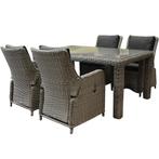 Bilbao Bergamo dining tuinset 180x100xH75 cm 5-delig grijs, Tuin en Terras, Tuinsets en Loungesets, Ophalen of Verzenden, Nieuw
