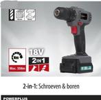 Powerplus POWESET1 - Accu boormachine - 18V - Incl. 2 x, Nieuw, Ophalen of Verzenden