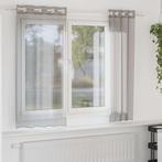 vidaXL Gordijnen voile met doorvoertules 2 st 140x175 cm, Verzenden, Nieuw, Grijs