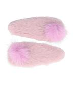 Haarspeld Klikklak Furry Pompom 7cm Lila Paars, Verzenden, Nieuw