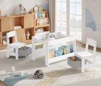 Kindertafel met 2 Stoelen en Opbergruimte met Schoolbord, Verzenden, Nieuw