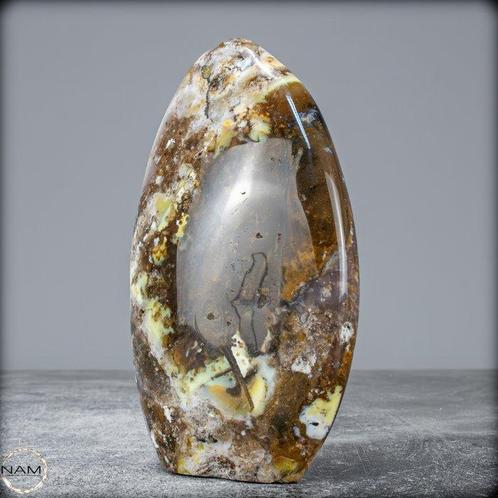 Zeldzame natuurlijke agaat en zwart-groen opaal Freeform,, Verzamelen, Mineralen en Fossielen