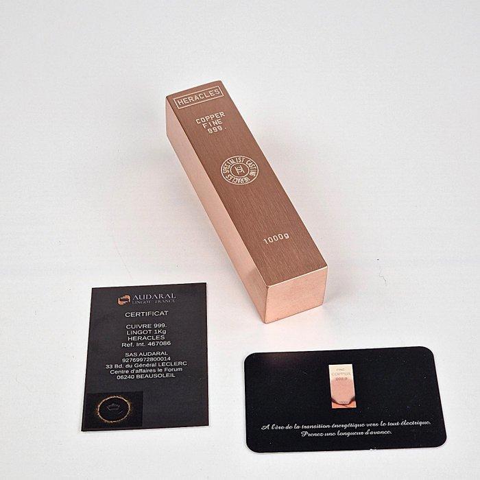 1 kilogram - Koper .999 - Fonderie Heracles - France -, Postzegels en Munten, Edelmetalen en Baren