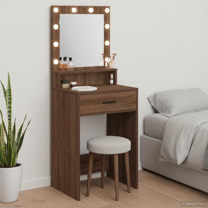 vidaXL Plafondtafel met lade Bruin Eiken 50 x 41 x 135 cm, Huis en Inrichting, Tafels | Kaptafels, Nieuw, Verzenden