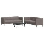 vidaXL 2-delige Loungeset stof taupe, Verzenden, Nieuw, Vierpersoons of meer, Stof