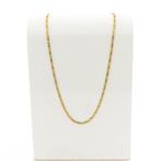 Gouden gourmet/infinity schakel ketting | 52 cm, Sieraden, Tassen en Uiterlijk, Kettingen, Ophalen of Verzenden, Gebruikt, Overige kleuren