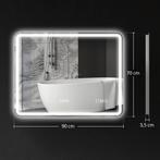 TRUUSK Badkamerspiegel Met Verlichting 70x90 Cm LED Spiegel, Verzenden, Nieuw
