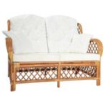 vidaXL Tweezitsbank rattan lichtbruin, Huis en Inrichting, Verzenden, Riet of Rotan, Minder dan 150 cm, Nieuw