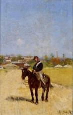 Raoul Arus (1848–1921) - Cavalier / Soldat à cheval – Huile