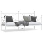 vidaXL Slaapbank zonder matras 80x200 cm staal wit, Eenpersoons, Verzenden, Wit, Nieuw