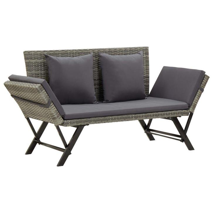 Tuinbank 176cm Grijs Poly Rattan | Retourdeal | 71% Korting, Tuin en Terras, Tuinbanken, Nieuw, Rotan, Ophalen of Verzenden