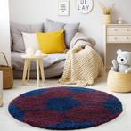 Rond Kindervloerkleed | Fun | Navy | 120x120 cm, Verzenden, Nieuw