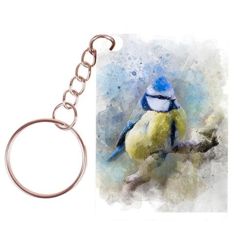 Sleutelhanger 6x4cm - Pimpelmees Aquarel NIEUW, Verzamelen, Sleutelhangers, Nieuw, Ophalen of Verzenden