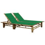 vidaXL Ligbed 2-persoons met kussens bamboe, Tuin en Terras, Ligbedden, Verzenden, Nieuw