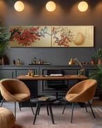 Ksavera - Gold Japanese birds J456 - original paintings