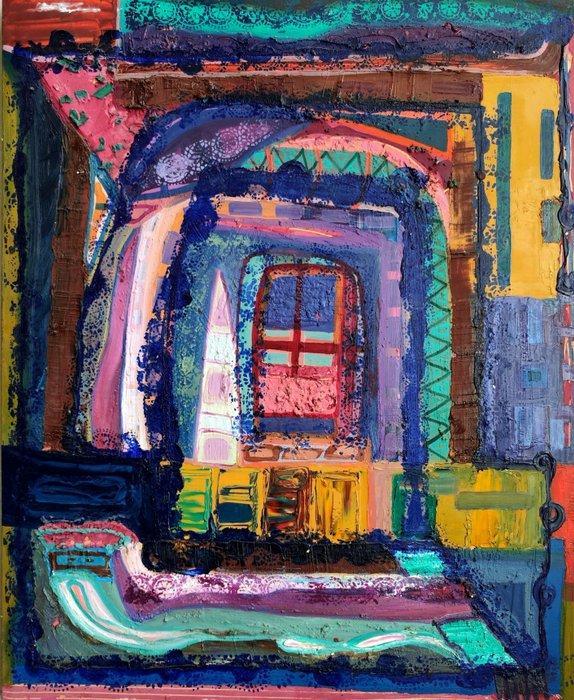 École néo-expressionniste espagnole (XX) - Fenêtre sur la, Antiek en Kunst, Kunst | Schilderijen | Klassiek