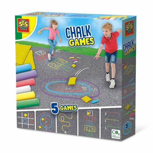 SES Stoepkrijt spellen 5 in 1 (Buiten spellen), Kinderen en Baby's, Speelgoed | Buiten | Los speelgoed, Nieuw, Verzenden