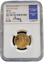 Gouden American Eagle 1/4 oz 2012 Edmund C. Moy signed NGC, Verzenden, Midden-Amerika, Losse munt, Goud