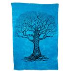 Authentiek Wandkleed Katoen Tree of Life Blauw (215 x 135, Nieuw, Verzenden