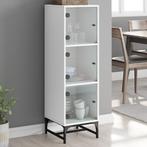 vidaXL buffetkast met glazen deuren 35x37x120 cm wit, Huis en Inrichting, Kasten | Buffetkasten, Minder dan 50 cm, Verzenden, 100 tot 150 cm