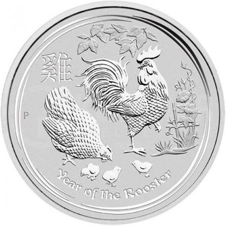 Lunar II - Year of the Rooster - 2 oz 2017, Postzegels en Munten, Munten | Oceanië, Losse munt, Zilver, Verzenden