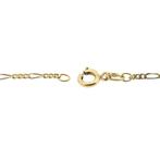 Bicolor gouden Figaro schakel ketting | 44,5 cm, Sieraden, Tassen en Uiterlijk, Kettingen, Ophalen of Verzenden, Gebruikt, Overige kleuren