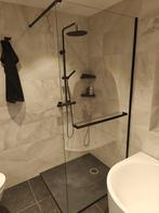 Inloopdouche 100cm mat zwart met handdoekhouder - 0032, Doe-het-zelf en Verbouw, Sanitair, Ophalen, Nieuw, Glas, Douche