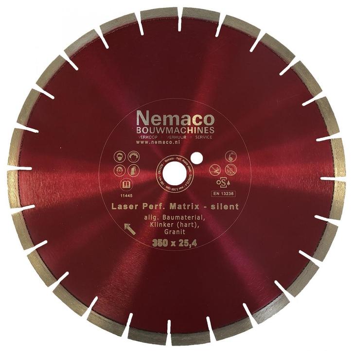 Nemaco diamantzaagblad beton 350 x 25,4 mm extra stil, Zakelijke goederen, Machines en Bouw | Tuin, Park en Bosbouw, Overige typen