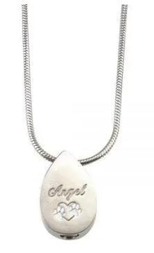 Assieraad, ashanger traan dierenpoot Angel, Sieraden, Tassen en Uiterlijk, Kettinghangers, Zilver, Nieuw, Kruis of Symbool, Overige materialen