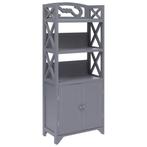 vidaXL Badkamerkast 46x24x116 cm paulowniahout grijs, Huis en Inrichting, Kasten | Overige, Verzenden, Nieuw