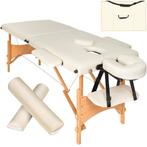 2 zones massagetafel-set met 5 cm matras, rolkussens en hout, Nieuw, Verzenden