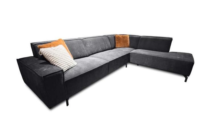 Hoekbank Heerlen - hoekbanken - Antraciet, Huis en Inrichting, Banken | Sofa's en Chaises Longues, Nieuw, Stof