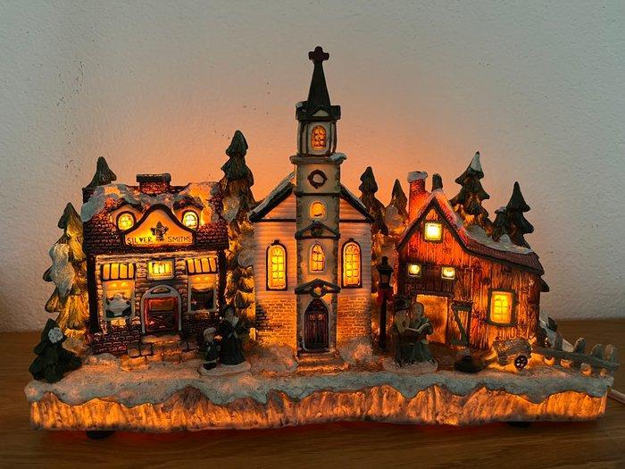 Kerstdecoratie - Hars - Verlichting Kersthuis, Diversen, Kerst