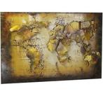 locker Metalen artprint 3D Wereldkaart, Huis en Inrichting, Woonaccessoires | Schilderijen, Tekeningen en Foto's, Verzenden, Nieuw