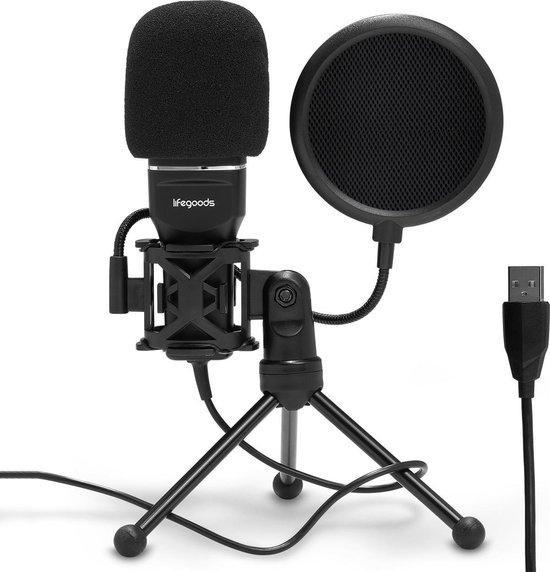 LifeGoods USB Microfoon met Statief - Geschikt voor PC, L..., Muziek en Instrumenten, Microfoons, Verzenden