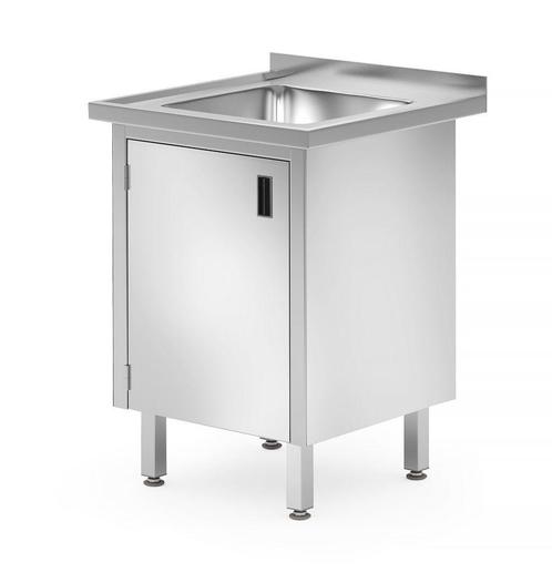 Enkele Spoeltafel Met Kast - Gelast, Diepte: 600 Mm., Hendi,, Zakelijke goederen, Horeca | Keukenapparatuur, Nieuw in verpakking