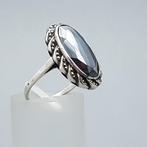 Zilver, Art Deco - Ring - Hematiet + Markasieten.