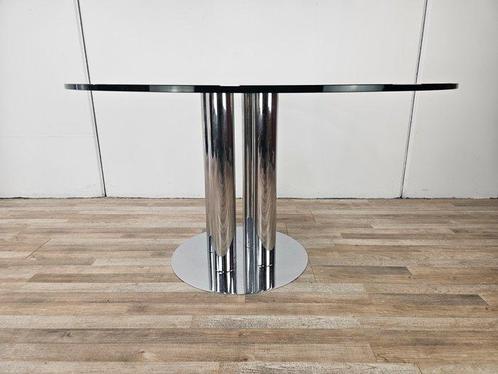Tafel - Glas, Metaal - Koffietafel van chromen metaal, Antiek en Kunst, Kunst | Designobjecten