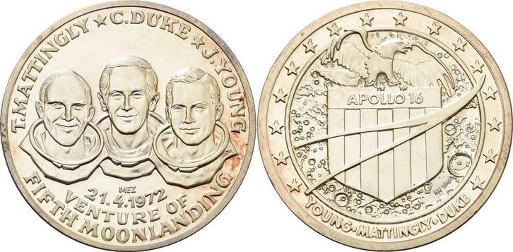 Zilver medaille 1972 Luft- en Raumfahrt, Postzegels en Munten, Penningen en Medailles, Verzenden
