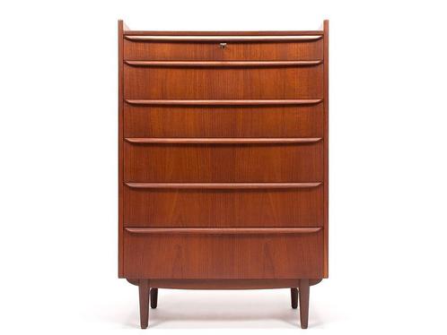Moderne Deense Mid-Century teakhouten ladekast, Huis en Inrichting, Kasten | Ladekasten, 25 tot 50 cm, Zo goed als nieuw, Teakhout