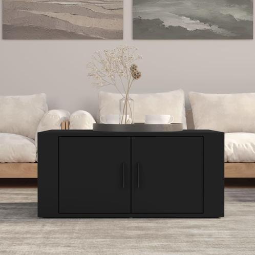 vidaXL Salontafel 80x50x36 cm bewerkt hout zwart, Huis en Inrichting, Tafels | Salontafels, 50 tot 100 cm, Nieuw, Overige houtsoorten