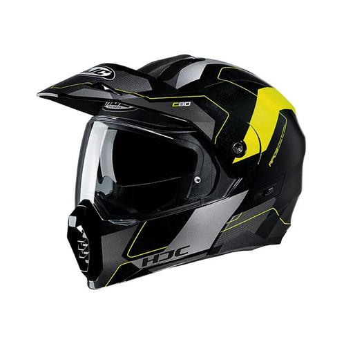 HJC C80 Rox Zwart Geel Adventure Helm, Motoren, Kleding | Motorhelmen, Systeemhelm, Heren, XS, Nieuw met kaartje, HJC, Verzenden