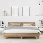 vidaXL Bedframe met hoofdeinde Artisan Eiken 180 x 200 cm, Verzenden, Nieuw, Bruin, Hout