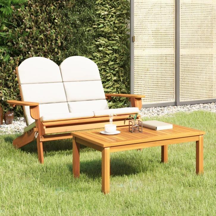 vidaXL 2-delige Loungeset Adirondack massief acaciahout, Tuin en Terras, Tuinbanken, Nieuw, Hout, Verzenden