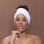 Witte hoofddoek - Headwrap van stretchy Jersey stof, Kleding | Dames, Hoeden en Petten, Nieuw, Ophalen of Verzenden