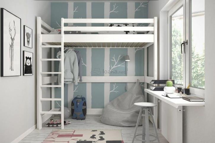 Rockwood® Hoogslaper Brecht Wit met  gratis lattenbodem, Kinderen en Baby's, Kinderkamer | Bedden, Nieuw, Ophalen of Verzenden