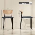 TRUUSK 2-delige Set Eetkamerstoelen - Linnenlook - Zonder Ar, Verzenden, Nieuw